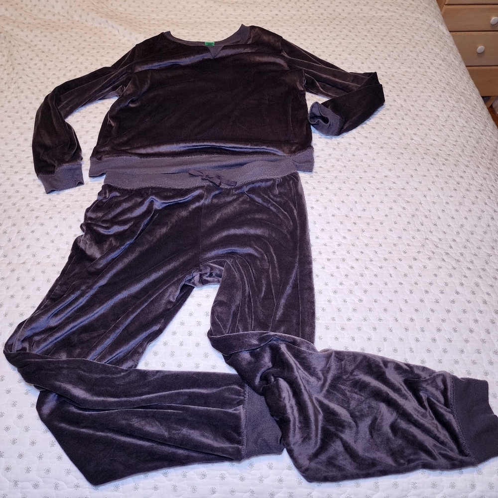 Honeydew 2 Piece Long Sleeve Fleece Velour Lounge Set Size L